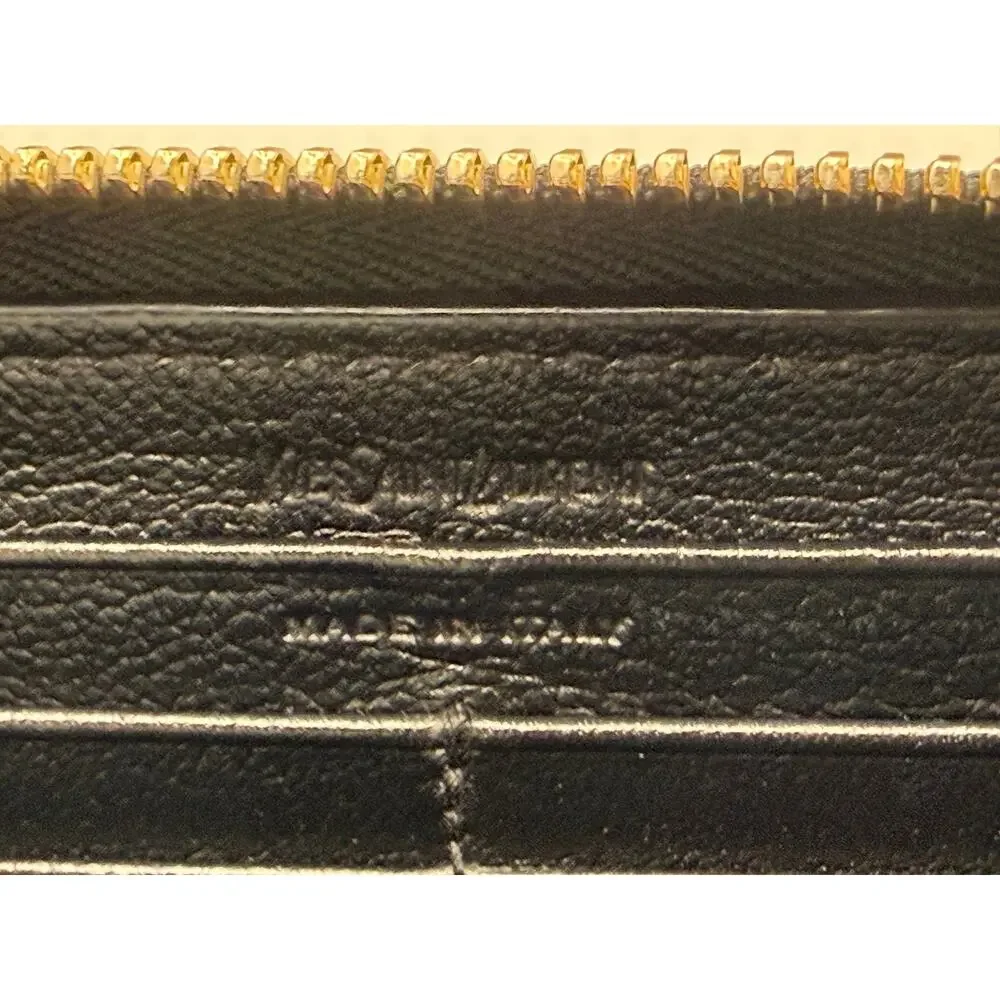 Saint Laurent YSL Black Leather Continental Wallet – Gold Hardware – Box & COA
